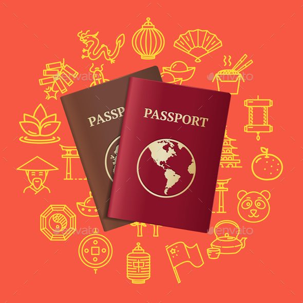 China Travel and Tourism Concept Card - Travel Conceptual