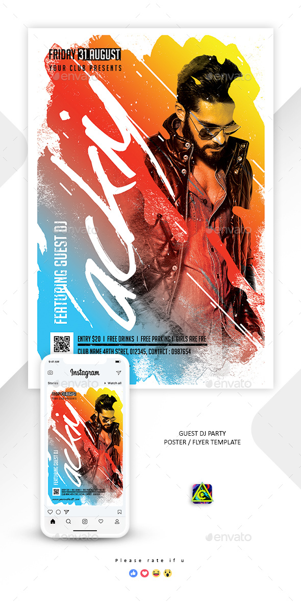 Guest Dj Poster / Flyer Template - Clubs & Parties Events