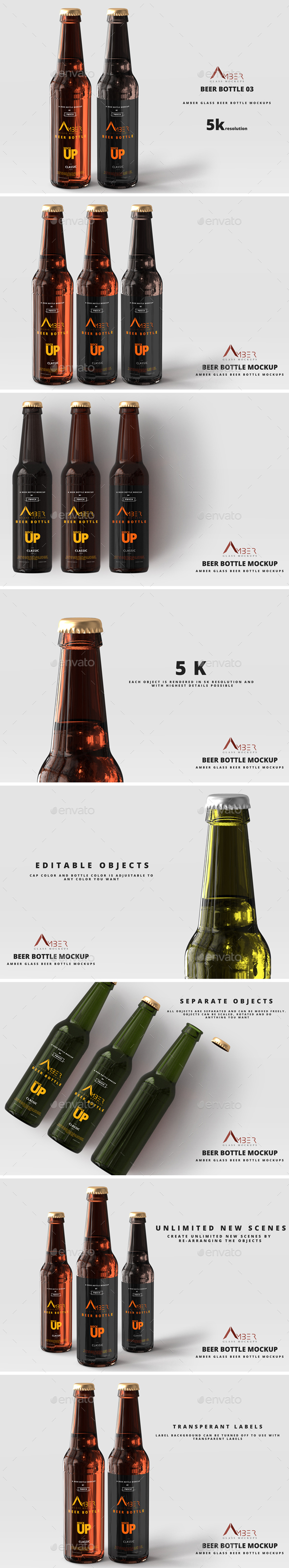 Download Amber Glass Beer Bottle Mockup 03 By Deltatemplates Graphicriver
