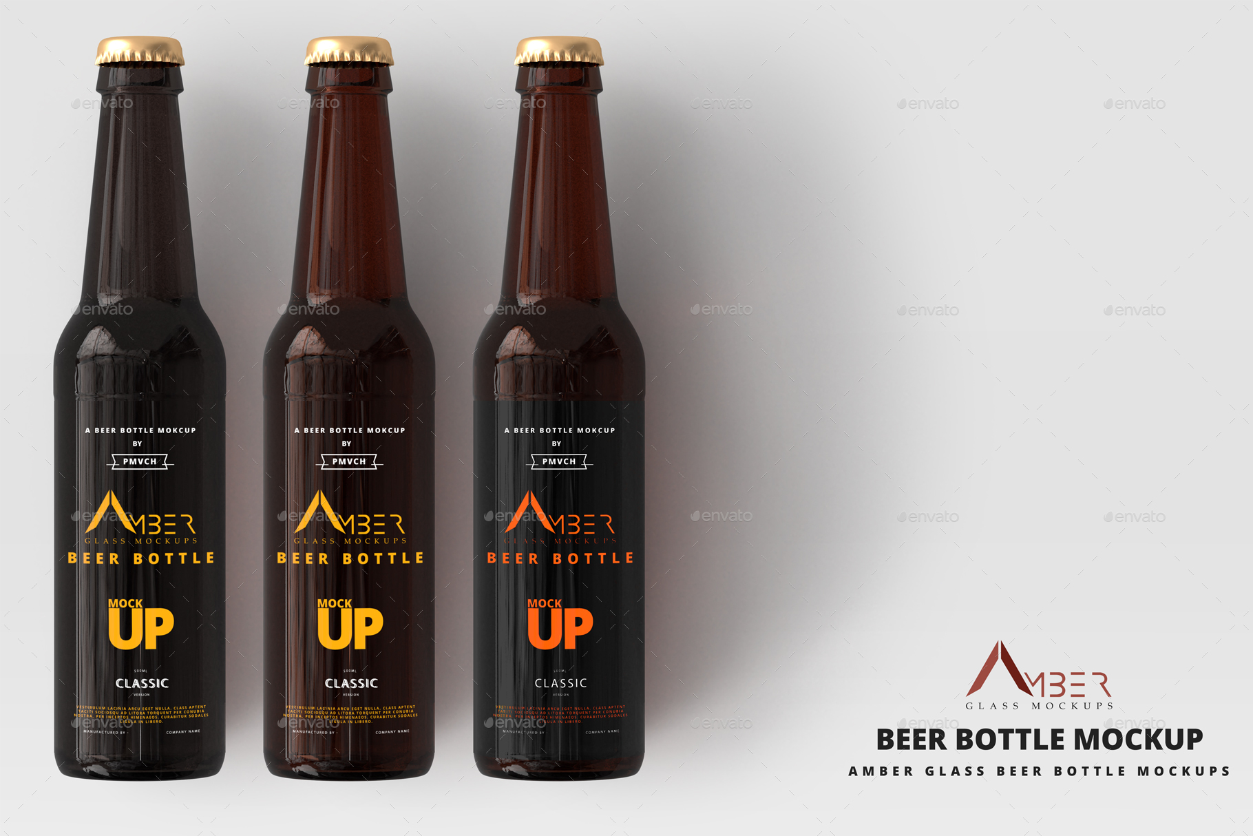 Download Amber Glass Beer Bottle Mockup 03 By Deltatemplates Graphicriver