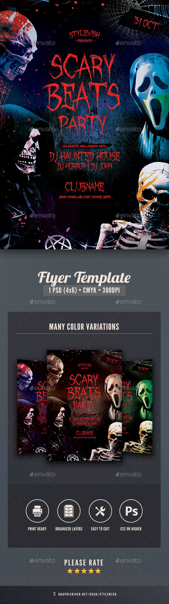 Scary Beats Party Flyer - Clubs & Parties Events