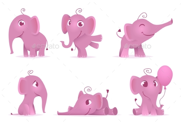 Baby Elephant - Characters Vectors