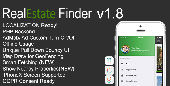 RealEstate Finder Full iOS Application v1.8 - CodeCanyon Item for Sale