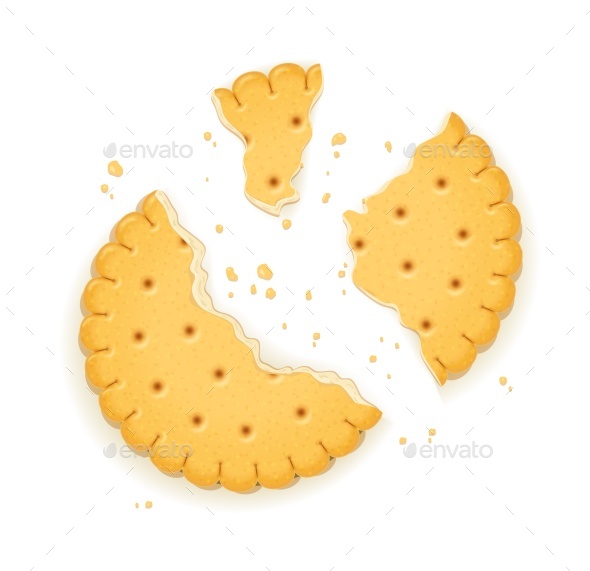 Broken Round Biscuit - Food Objects