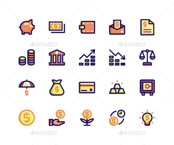 Financial Filled Line Icons - Icons