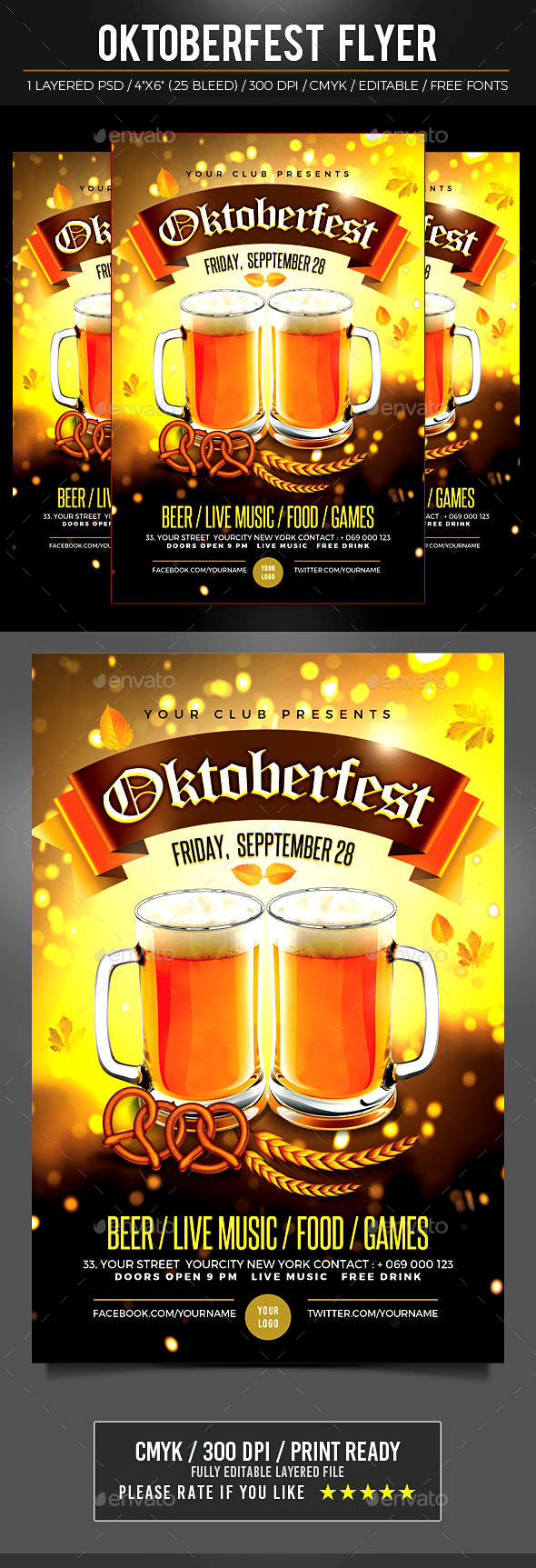Oktoberfest Flyer - Clubs & Parties Events