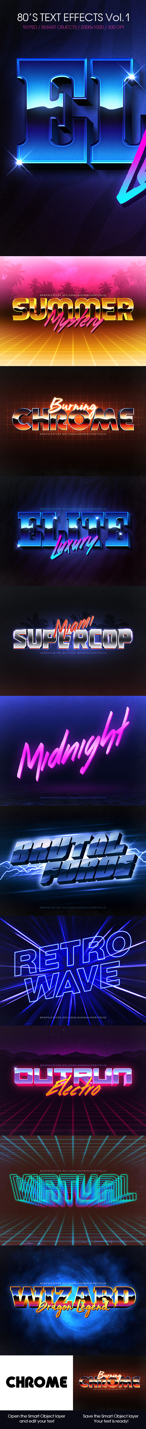 80's Text Effects Vol.1 - Text Effects Actions