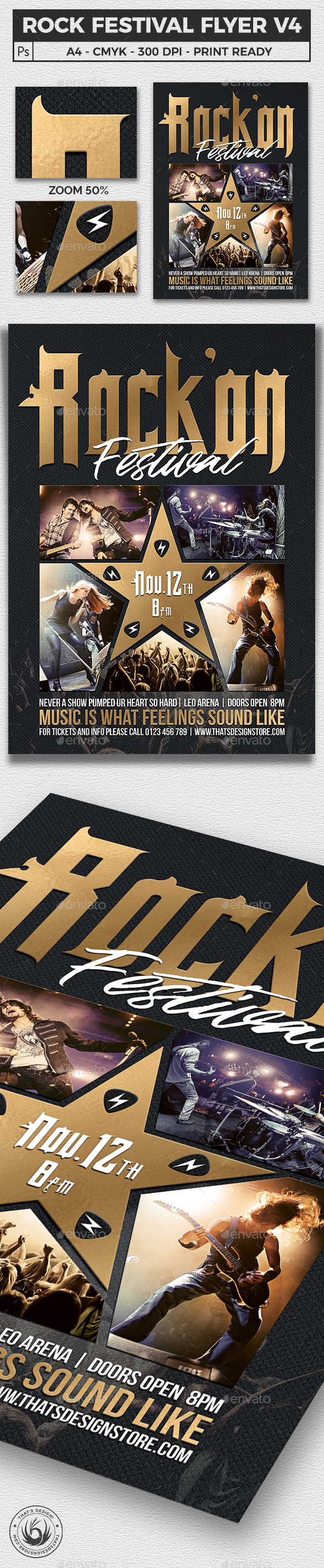 Rock Festival Flyer Template V4 - Concerts Events