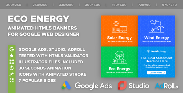 Smart Energy - Eco Energy HTML5 Banner Ad Templates (GWD) - CodeCanyon Item for Sale