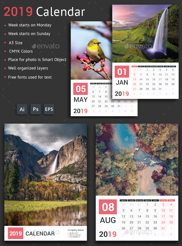 2019 Calendar - Calendars Stationery