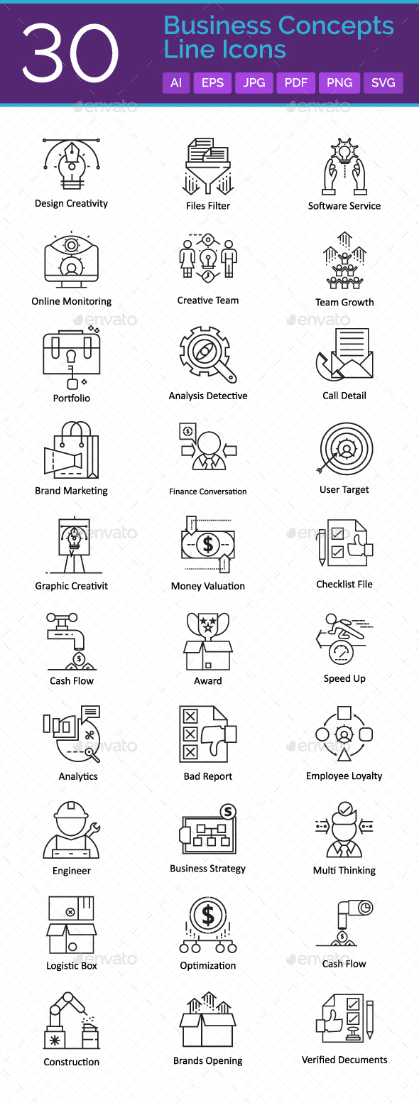 Business Concepts Vector Icons Set - Icons
