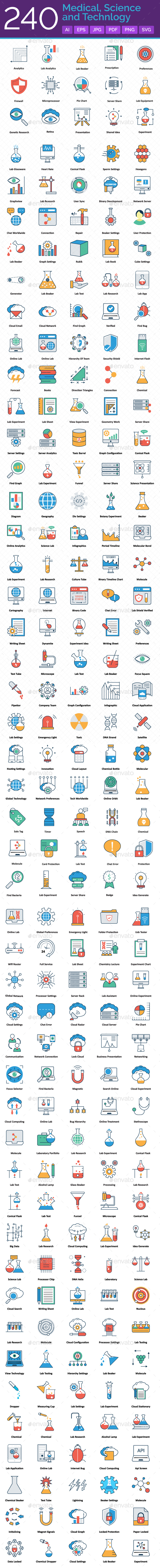 Medical And Technology Vector Icons Set - Icons