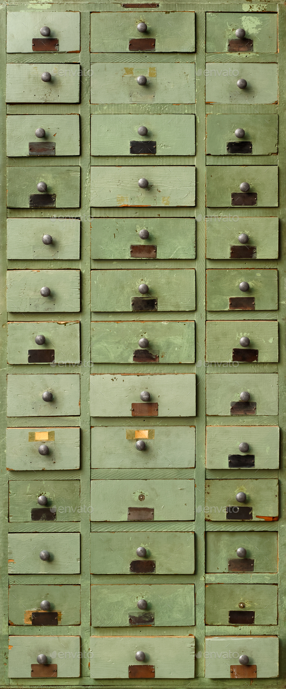 Wooden cabinet with drawers Stock Photo by sergeyskleznev