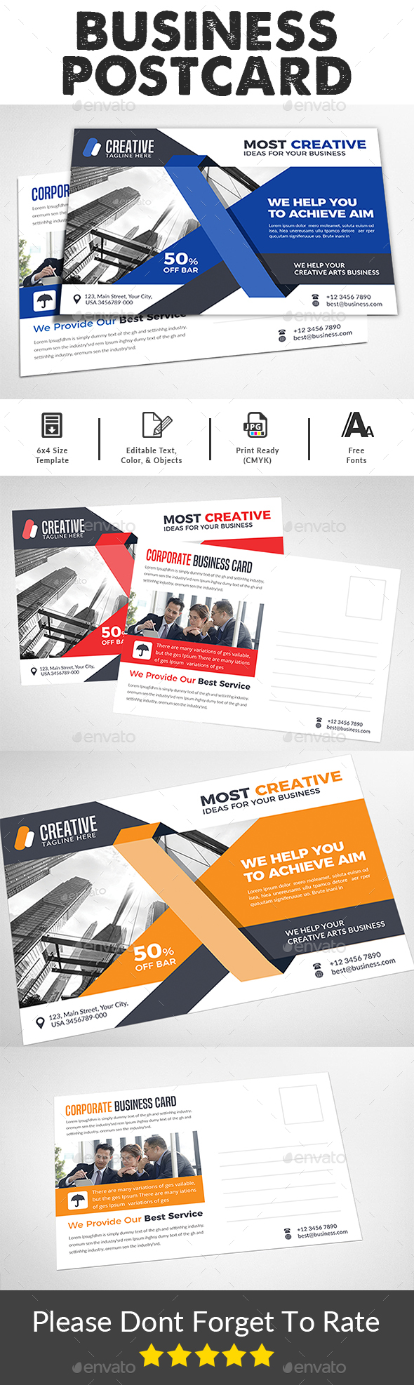 Business Postcard - Cards & Invites Print Templates