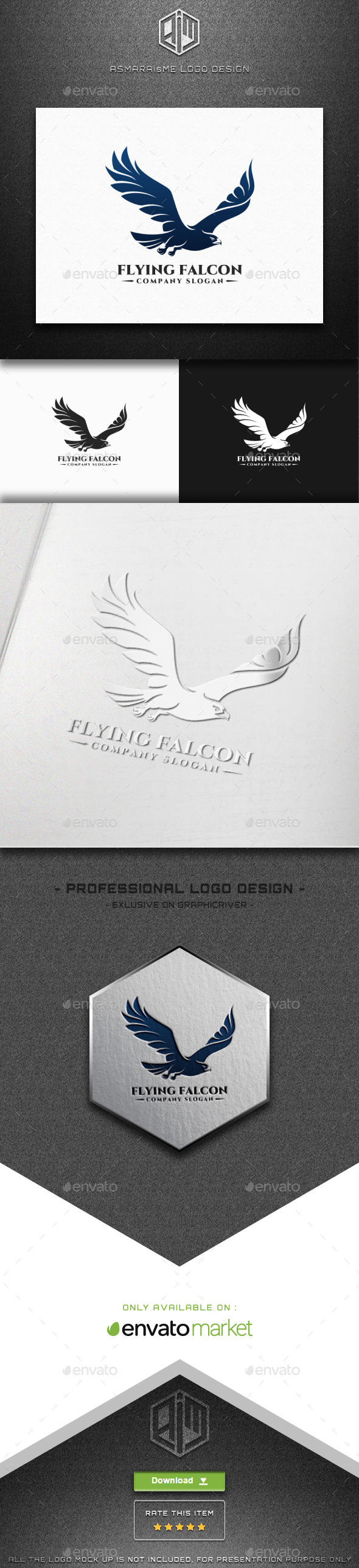 Flying Falcon Logo - Animals Logo Templates