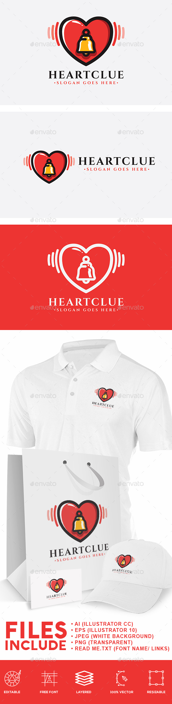 Heart Clue Logo - Symbols Logo Templates