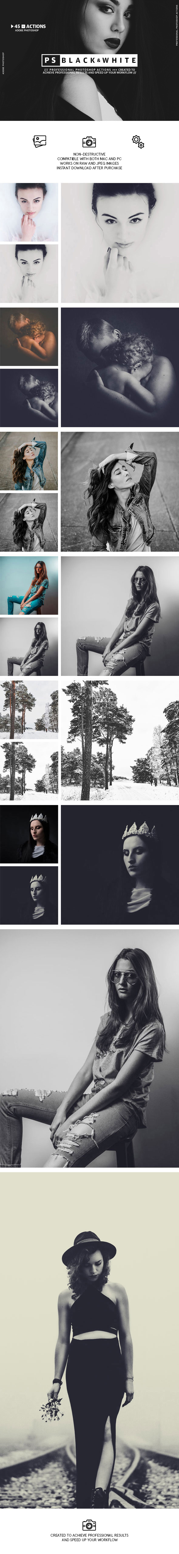 Black and White - Photoshop Actions - Photo Effects Actions