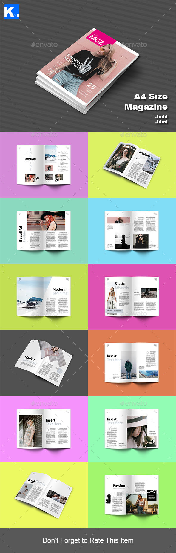 Indesign Magazine Template 11 - Magazines Print Templates