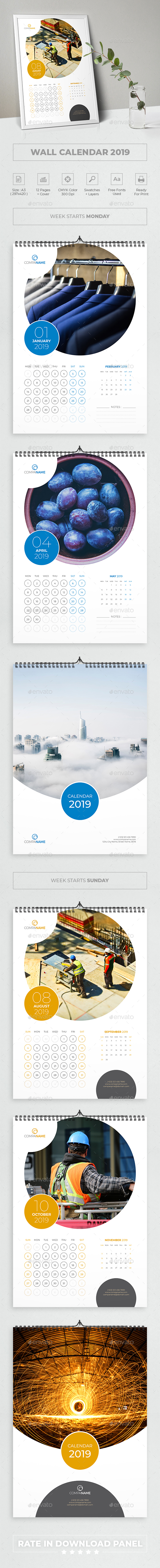 Wall Calendar 2019 - Calendars Stationery