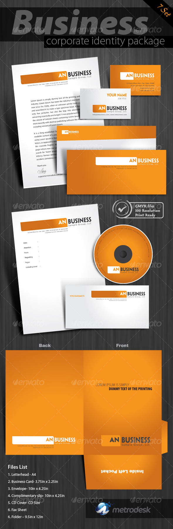 7-pack High quality print ready corporate identity - Stationery Print Templates