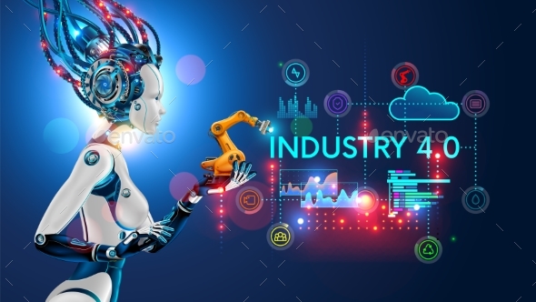 Concept Industry 4.0 Artificial Intelligence - Computers Technology
