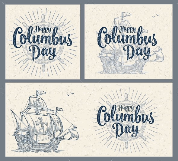 Sailing Ship Floating on the Sea Waves - Travel Conceptual