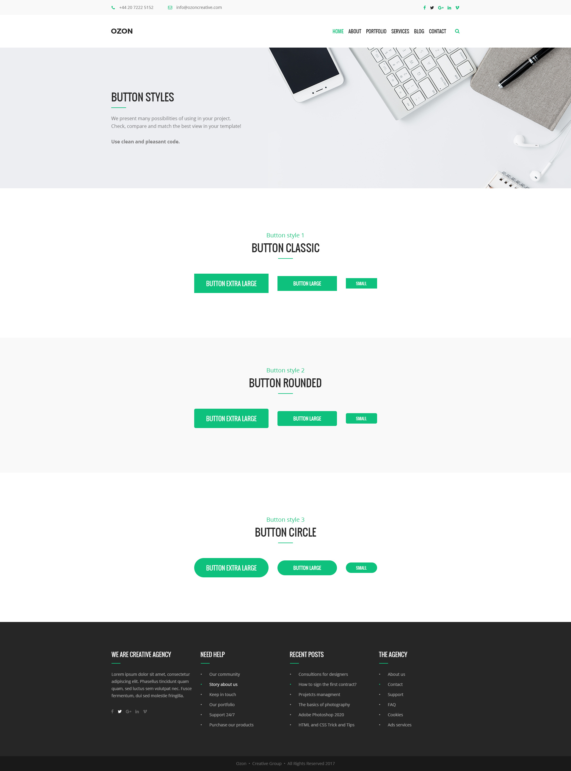 Ozon – Business and Creative Agency PSD Temaplate