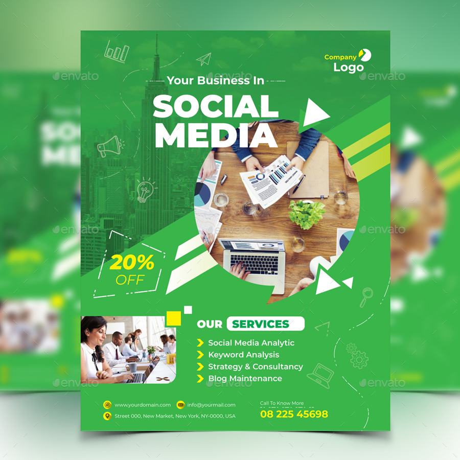 Social Media Marketing Flyer, Print Templates | GraphicRiver