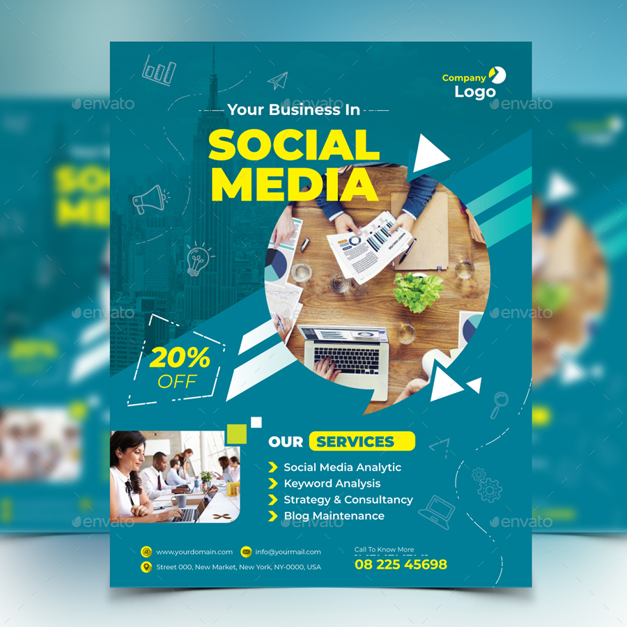 Social Media Marketing Flyer, Print Templates | GraphicRiver