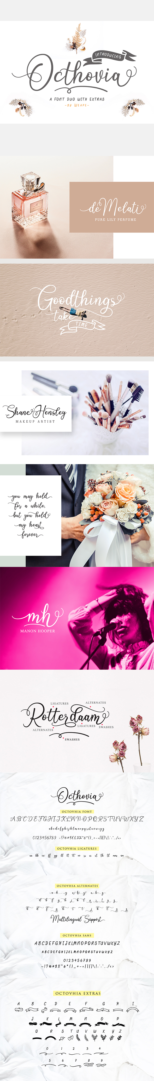 Octhovia Font Duo and Extras - Calligraphy Script