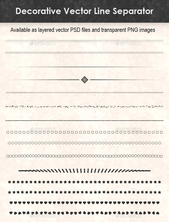 Decorative Vector Line Separator - Decorative Graphics