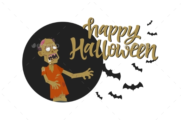 Happy Halloween Poster - Modern Cartoon Character - Halloween Seasons/Holidays