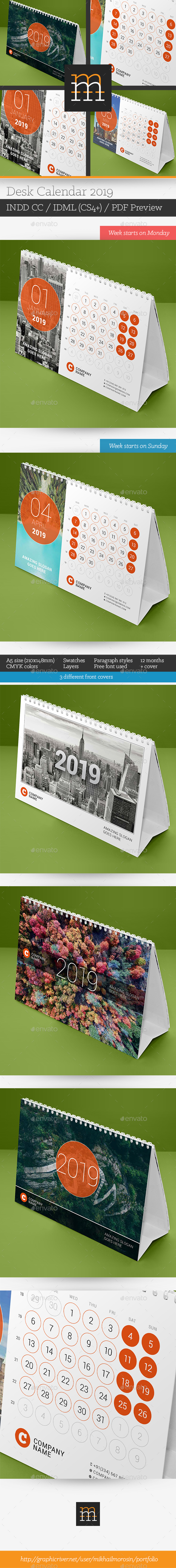 Desk Calendar 2019 - Calendars Stationery