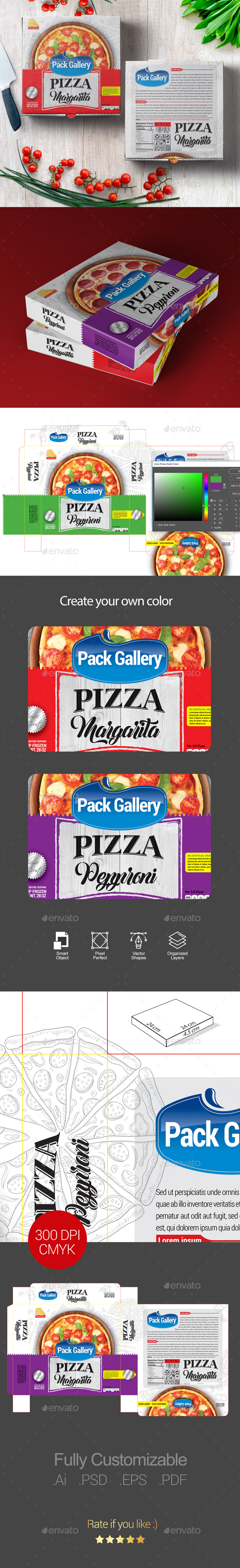 Pizza Box Template - Packaging Print Templates