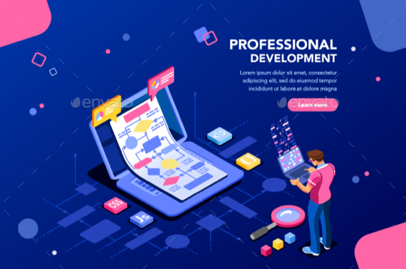 Technical Banner for Website - People Characters