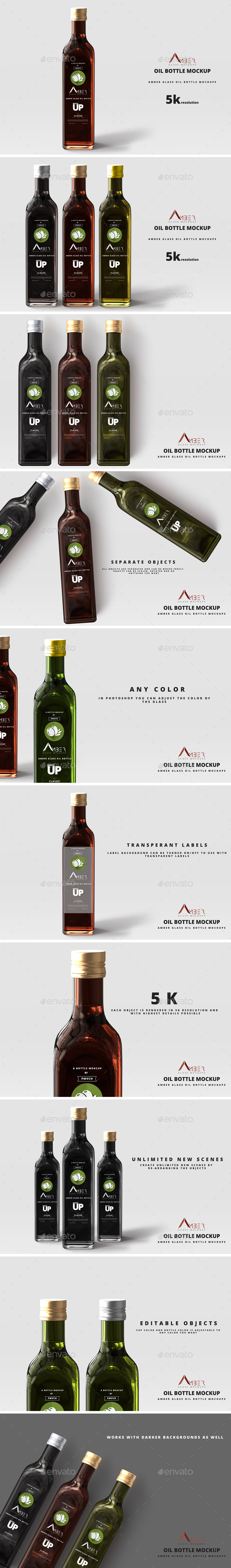 Download Amber Glass Oil Bottle Mockup By Deltatemplates Graphicriver