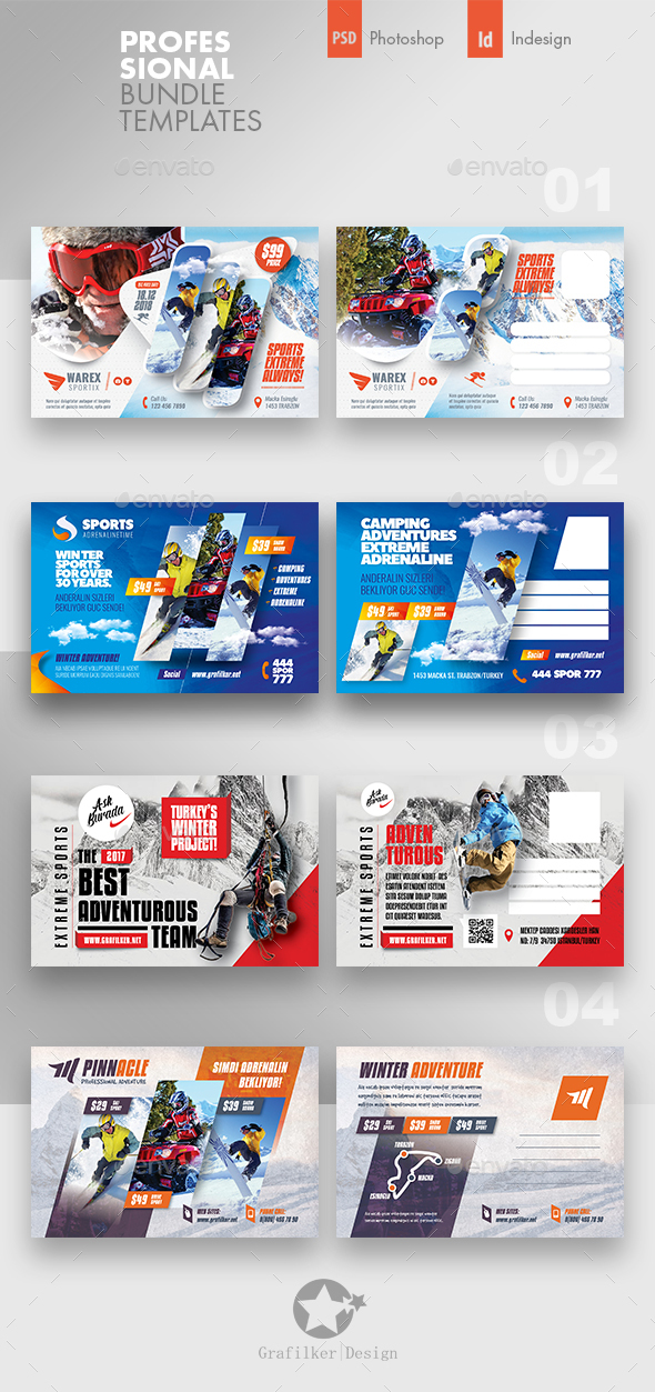 Adventure Postcard Bundle Templates - Cards & Invites Print Templates