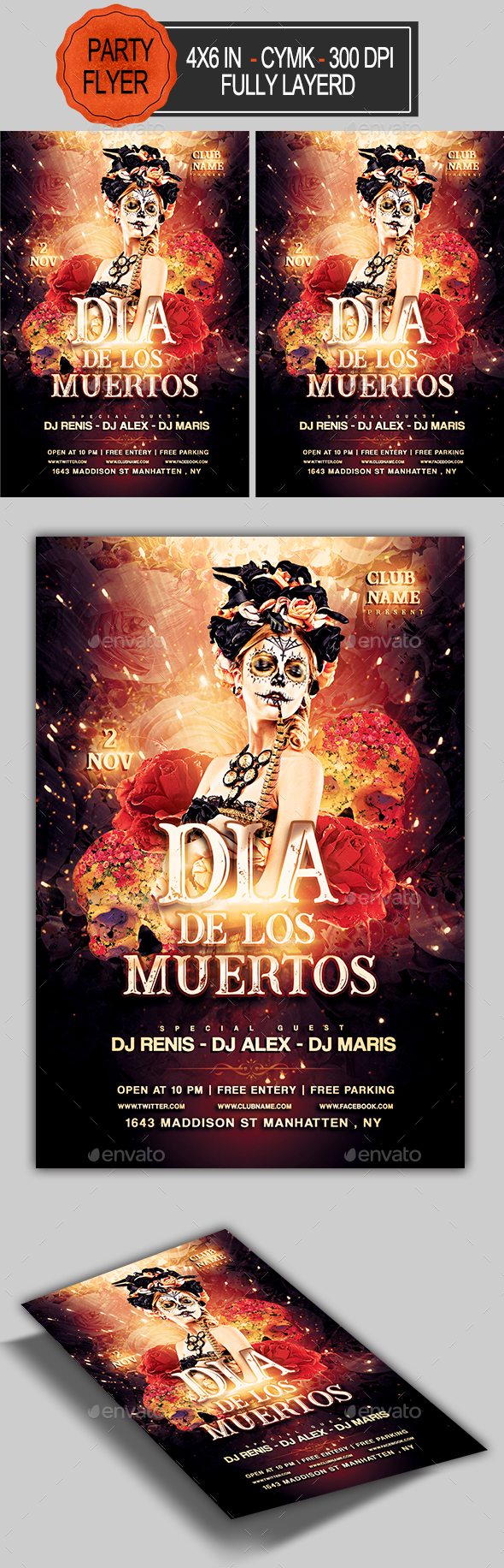 Dia De Los Muertos Flyer - Holidays Events