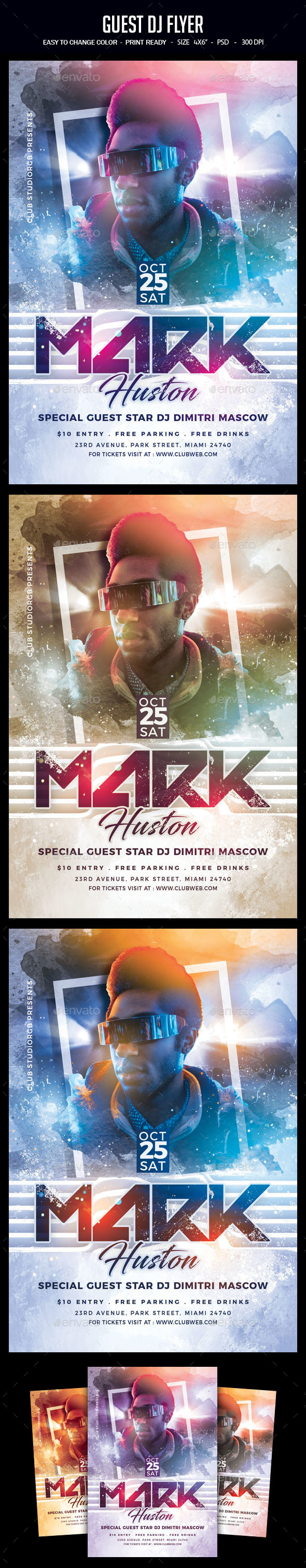 Guest DJ Flyer - Clubs & Parties Events