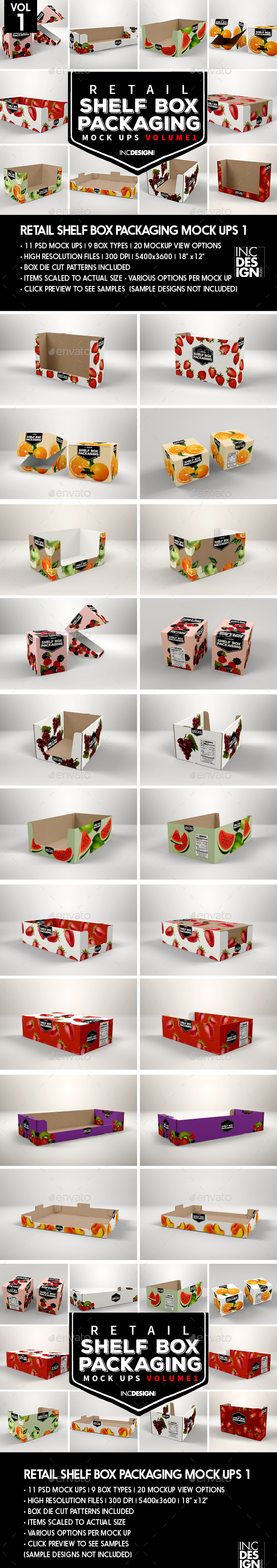 Retail Shelf Box Packaging MockUps - Food and Drink Packaging