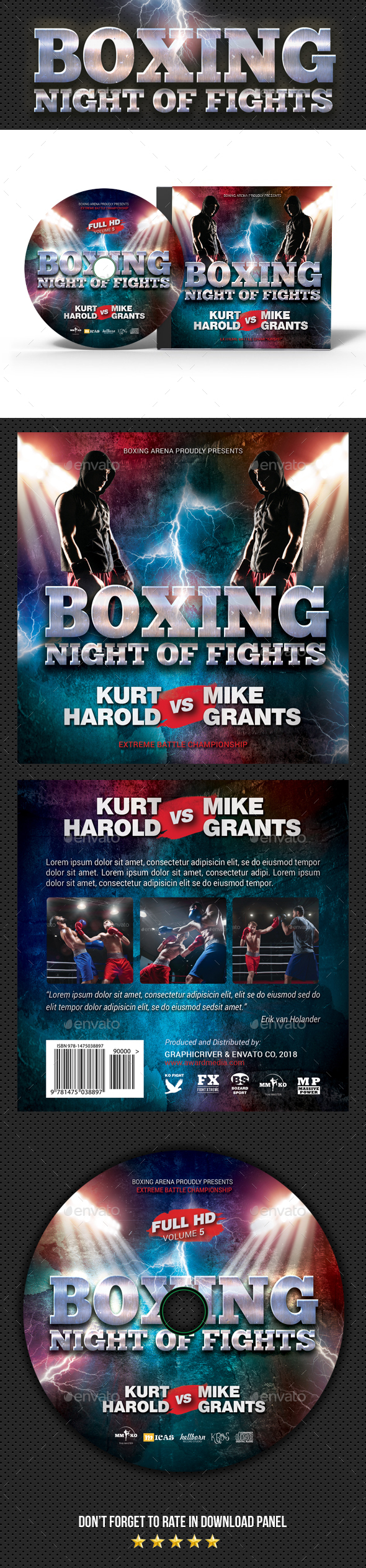 Boxing Muay Thai CD Cover - CD & DVD Artwork Print Templates