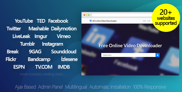 All in One Video Downloader - Youtube and more - CodeCanyon Item for Sale