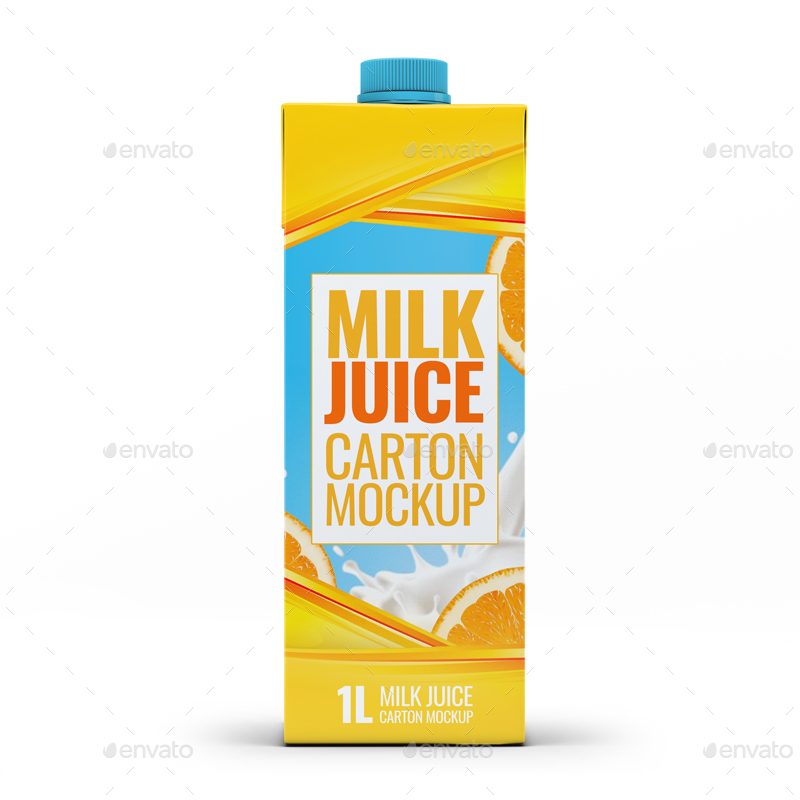 4 Types Milk / Juice Cartons Bundle Mock-Up, Graphics | GraphicRiver