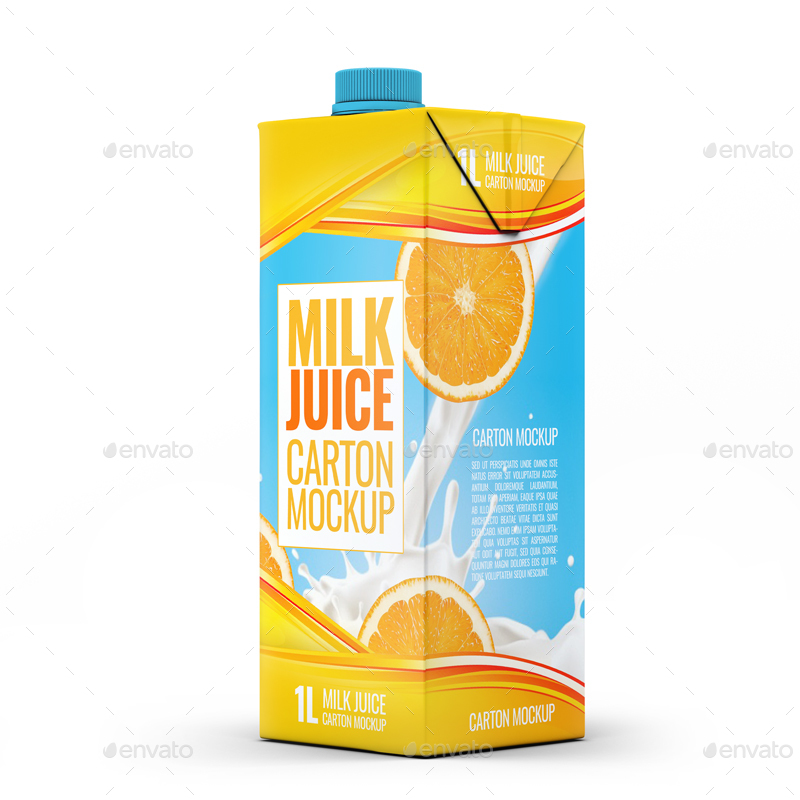 4 Types Milk / Juice Cartons Bundle Mock-Up, Graphics | GraphicRiver