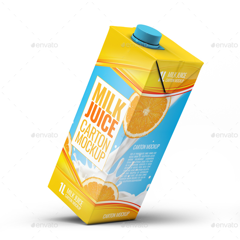 4 Types Milk / Juice Cartons Bundle Mock-Up, Graphics | GraphicRiver