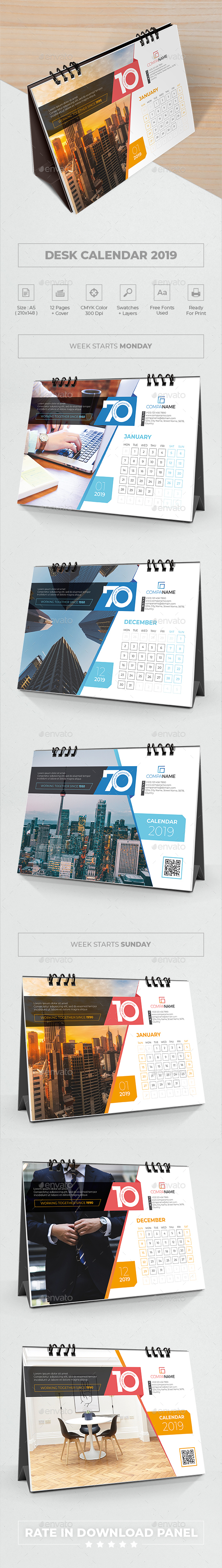Desk Calendar 2019 - Calendars Stationery