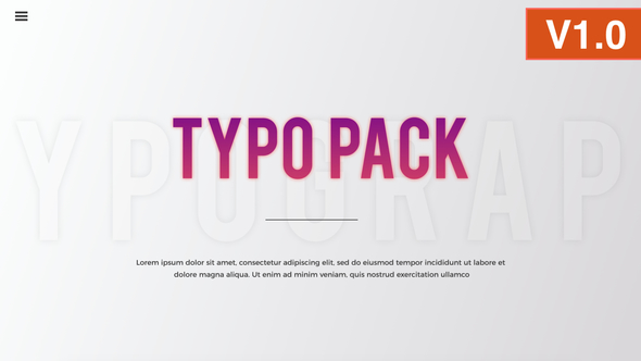 Typography Pack - VideoHive 22601405