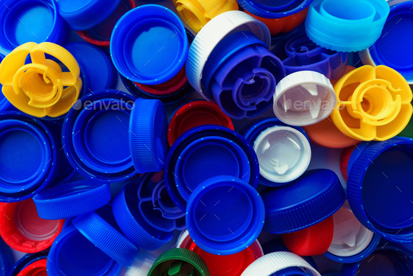 Recycled plastic bottle caps Stock Photo by stevanovicigor | PhotoDune