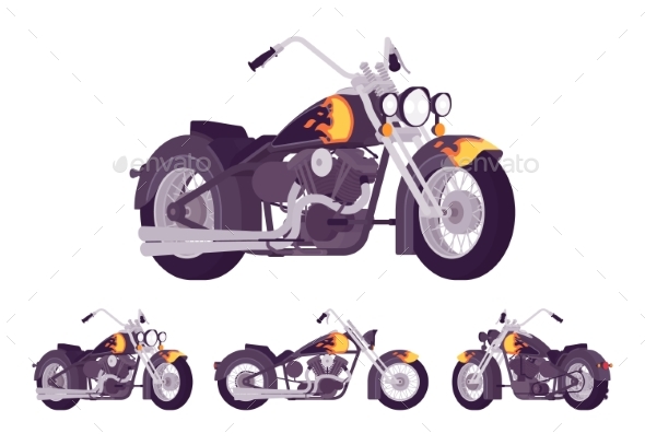 Chopper Custom Motorcycle - Man-made Objects Objects