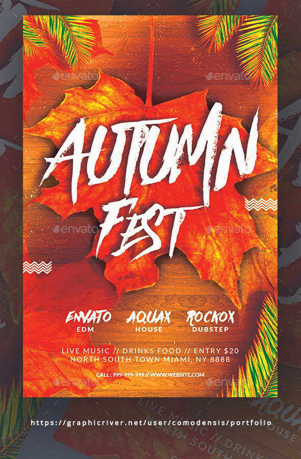 Fall Festival Flyer Template - Clubs & Parties Events